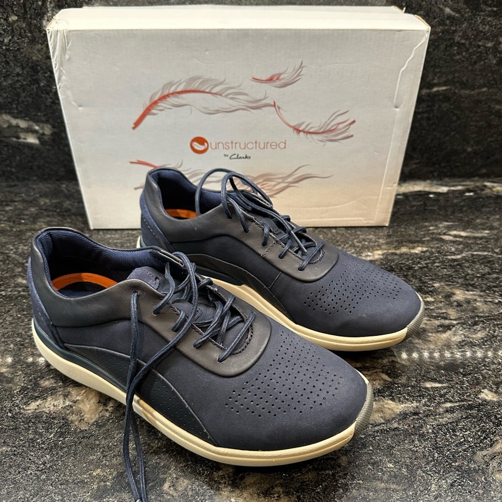 Clarks Unstructured Navy Sneakers
